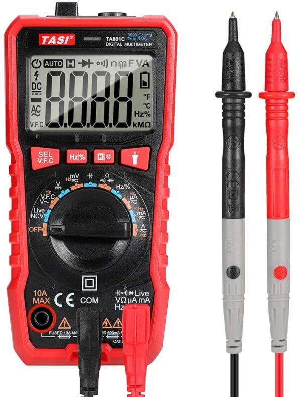 TASI TA801C MULTIMETRO DIGITALE AUTOMATICO LCD TESTER NCV TENSIONE CORRENTE ELETTRICA AC/DC