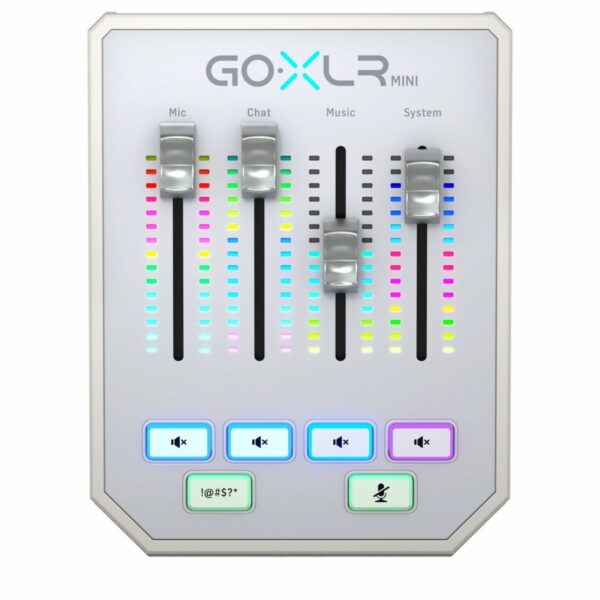 TC HELICON GO-XLR MINI WHITE MIXER DI TRASMISSIONE ONLINE CON INTERFACCIA AUDIO USB E PREAMPLIFICATORI MIDAS BIANCO