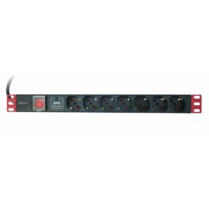 TECHLY I-CASE STRIP-71U MULTIPRESA DA 1U RACK LIMITATORE DA SOVRATENSIONI 7 PRESE UNEL PULSANTE LUMINOSO E COVER
