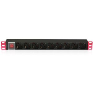 TECHLY I-CASE STRIP-91U MULTIPRESA DA 1U RACK 9 PRESE UNEL PULSANTE LUMINOSO CON COVER E CAVO 2 MT