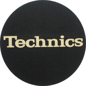 TECHNICS SLIPMATS TAPPETINI GIRADISCHI COLORE NERO LOGO DORATO – BLACK GOLD COPPIA TAPPETINI
