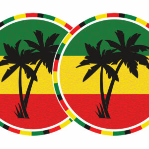 TECHNICS SLIPMATS TAPPETINI GIRADISCHI LOGO JAMAICA – GIALLO VERDE E ROSSO COPPIA TAPPETINI