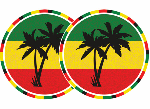 TECHNICS SLIPMATS TAPPETINI GIRADISCHI LOGO JAMAICA - GIALLO VERDE E ROSSO COPPIA TAPPETINI