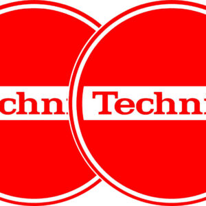 TECHNICS SLIPMATS TAPPETINI GIRADISCHI LOGO TECHNICS BREAK – ROSSO E BIANCO COPPIA TAPPETINI