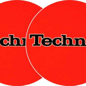TECHNICS SLIPMATS TAPPETINI GIRADISCHI LOGO TECHNICS ORANGE – NERO E ARANCIONE COPPIA TAPPETINI