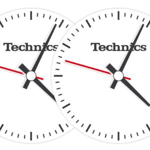 TECHNICS SLIPMATS TAPPETINI GIRADISCHI LOGO TECHNICS TIME – NERO E BIANCO COPPIA TAPPETINI