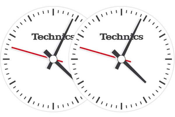 TECHNICS SLIPMATS TAPPETINI GIRADISCHI LOGO TECHNICS TIME - NERO E BIANCO COPPIA TAPPETINI