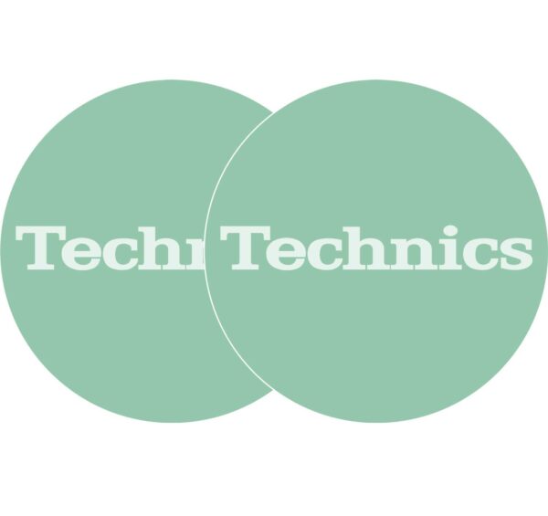 TECHNICS SLIPMATS TAPPETINI GIRADISCHI LOGO TECHNICS TURCHESE - BIANCO E TURCHESE COPPIA TAPPETINI