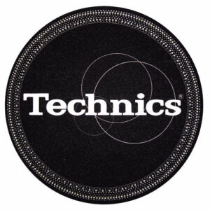 TECHNICS SLIPMATS TAPPETINI GIRADISCHI STROBO NERO ARGENTO COPPIA TAPPETINI