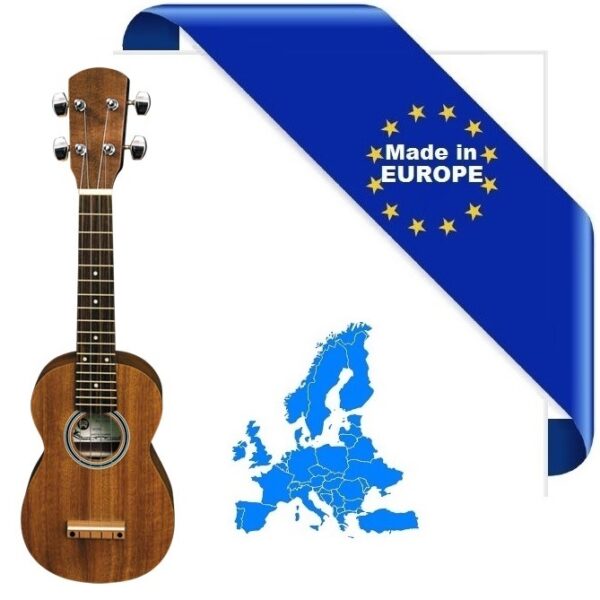 UKULELE TENORE MADE IN EUROPE CORPO IN MOGANO MASSELLO TASTIERA IN PALISSANDRO ROSETTA DECORATA