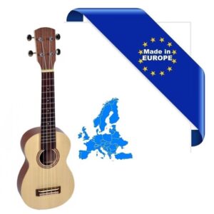 UKULELE SOPRANO MADE IN EUROPE TAVOLA ABETE MASSELLO FONDO FASCE NOCE TASTIERA IN PALISSANDRO
