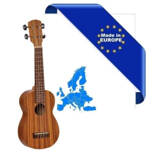 UKULELE SOPRANO TOP CORPO ZEBRANO MADE IN EUROPE TAVOLA FONDO FASCE ZEBRAWOOD TASTIERA IN PALISSANDRO