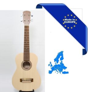 UKULELE TENORE MADE IN EUROPE TAVOLA ABETE MASSELLO FONDO FASCE NOCE TASTIERA IN PALISSANDRO