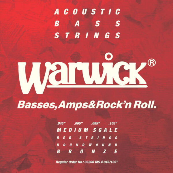 WARWICK 35200 MS 4 RED LABEL BRINZE 45/105 MUTA DI CORDE PER BASSO ACUSTICO 4 CORDE