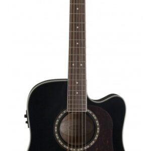 WASHBURN HD-10SCEB CHITARRA ACUSTICA ELETTRIFICATA 4/4 TOP ABETE FONDO E FASCE IN MOGANO SPALLA MANCANTE COLORE NERO