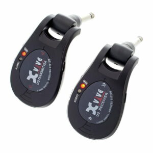 XVIVE U2 RADIOMIROFONO TRASMETTITORE-RICEVITORE SISTEMA RADIO WIRELESS DIGITALE 2.4GHZ DUAL USB RICARICABILE 5 ORE SIGNATURE THOMAS BLUG JACK REGOLABILE CHITARRA BASSO AMPLIFICATORE PEDALIERA BLACK