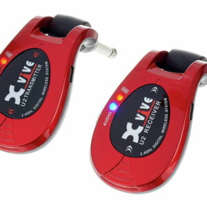XVIVE U2 RADIOMIROFONO TRASMETTITORE-RICEVITORE SISTEMA RADIO WIRELESS DIGITALE 2.4GHZ DUAL USB RICARICABILE 5 ORE SIGNATURE THOMAS BLUG JACK REGOLABILE CHITARRA BASSO AMPLIFICATORE PEDALIERA RED
