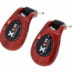 XVIVE U2 RADIOMIROFONO TRASMETTITORE-RICEVITORE SISTEMA RADIO WIRELESS DIGITALE 2.4GHZ DUAL USB RICARICABILE 5 ORE SIGNATURE THOMAS BLUG JACK REGOLABILE CHITARRA BASSO AMPLIFICATORE PEDALIERA WOOD