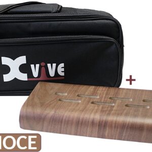 XVIVE F4+B4 FLOORBOARD PORTA PEDALI IN LEGNO DI NOCE PER PEDALINI SINGOLI FLOOR BOARD + BORSA ORIGINALE + ACCESSORI IN BUNDLE