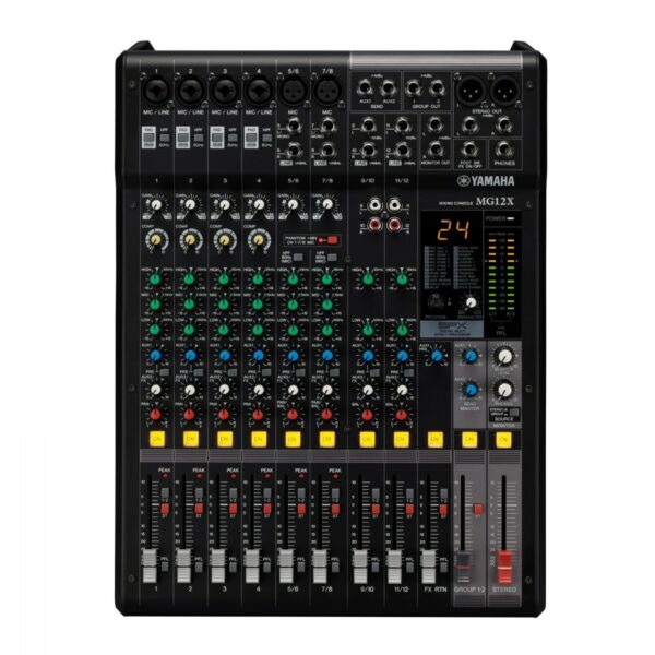 YAMAHA MG12X CV MIXER STEREO 12 CANALI CON ALIMENTAZIONE PHANTOM ED EFFETTI