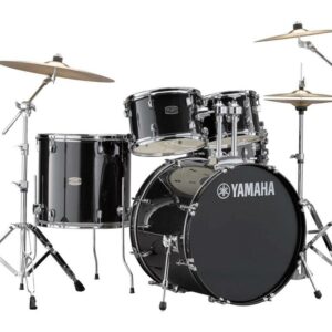 YAMAHA RYDEEN STANDARD BLACK GLITTER BATTERIA ACUSTICA CON HARDWARE + PIATTI PAISTE 101 COLORE NERO GLITTER