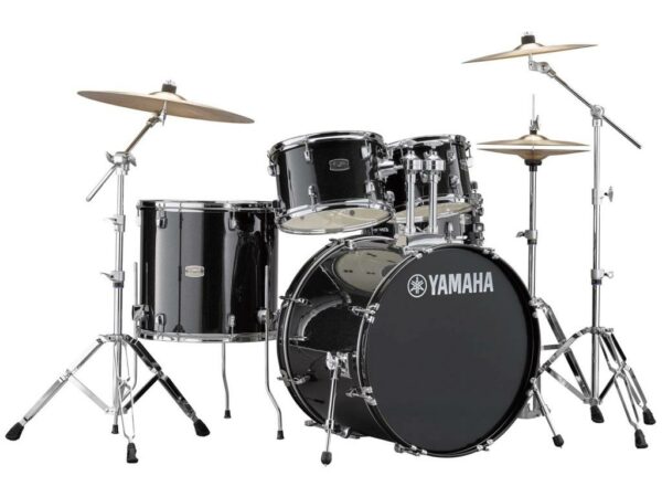 YAMAHA RYDEEN STANDARD BLACK GLITTER BATTERIA ACUSTICA CON HARDWARE + PIATTI PAISTE 101 COLORE NERO GLITTER