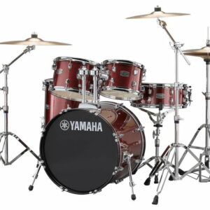 YAMAHA RYDEEN STUDIO BURGUNDY GLITTER BATTERIA ACUSTICA ROSSA CON HARDWARE + PIATTI PAISTE 101 COLORE ROSSO GLITTER