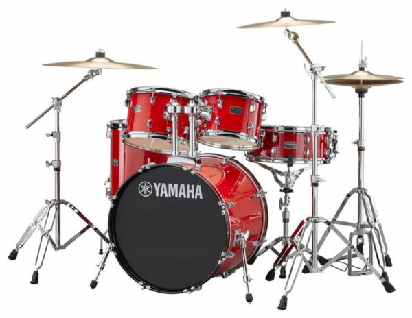 YAMAHA RYDEEN STUDIO HOT RED BATTERIA ACUSTICA ROSSA CON HARDWARE + PIATTI PAISTE 101 COLORE ROSSO