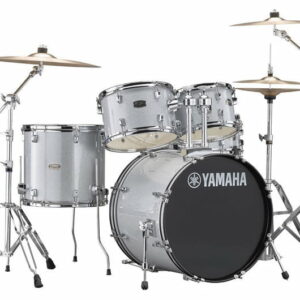 YAMAHA RYDEEN STUDIO SLV SILVER GLITTER BATTERIA ACUSTICA ARGENTATA CON HARDWARE + PIATTI PAISTE 101 COLORE ARGENTO