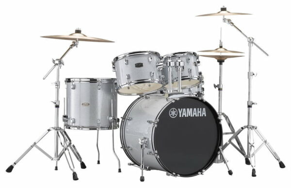 YAMAHA RYDEEN STUDIO SLV SILVER GLITTER BATTERIA ACUSTICA ARGENTATA CON HARDWARE + PIATTI PAISTE 101 COLORE ARGENTO
