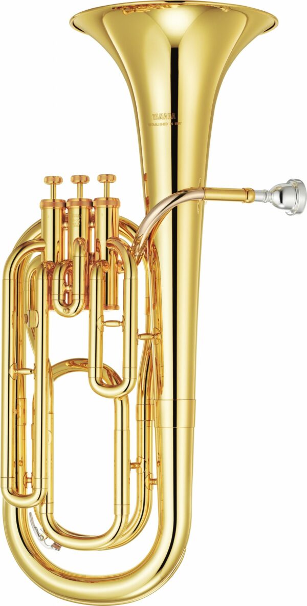 YAMAHA YBH-301 CORNO BARITONO IN B LACCATO TRASPARENTE IN OTTONE DORATO + CUSTODIA E BOCCHINO 45C2