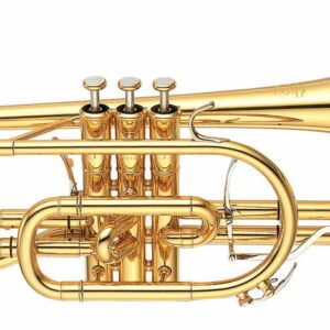 YAMAHA YCR-8335 02 CORNETTA IN SIB LACCATO TRASPARENTE IN OTTONE DORATO + BOCCAGLIO E CUSTODIA