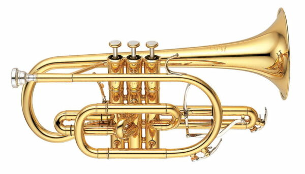 YAMAHA YCR-8335 02 CORNETTA IN SIB LACCATO TRASPARENTE IN OTTONE DORATO + BOCCAGLIO E CUSTODIA