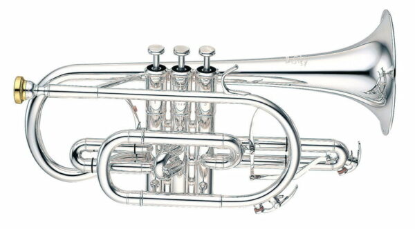YAMAHA YCR-8335 02 CORNETTA IN SIB PLACCATO ARGENTO IN OTTONE GIALLO + CUSTODIA E BOCCAGLIO