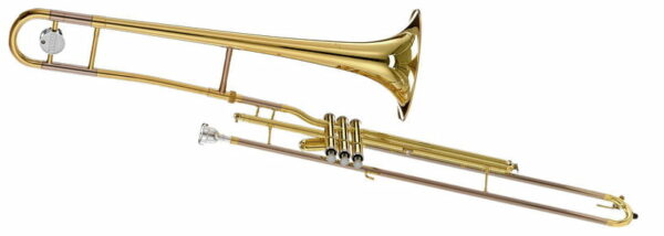 YAMAHA YSL354 V VALVE TROMBONE TENORE IN SIB LACCATO CON VERNICE TRASPARENTE IN OTTONE + CUSTODIA E BOCCAGLIO