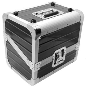 ZOMO OB-80 XT FLIGHT CASE PER VINILI IN ALLUMINIO CAPACITA’ 50 – 99 VINILI COLORE NERO E ARGENTO