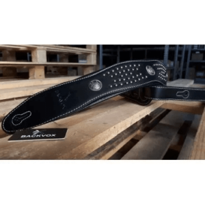 Backvox lf408bk – serie leather guitar strap