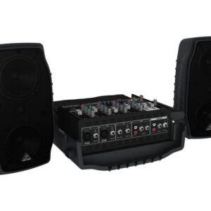 BEHRINGER PPA200 SISTEMA PORTATILE COMPATTO 5 CANALI 150 WATT CASSE + MIXER + MICROFONO +CAVI