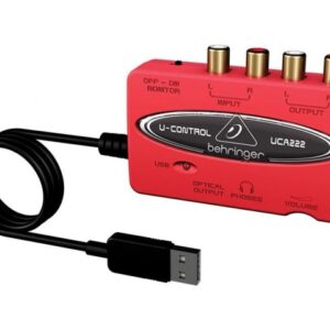 BEHRINGER UCA222 U-CONTROL INTERFACCIA AUDIO USB ROSSA 48KHZ + USCITA OTTICA S/PDIF + SOFTWARE