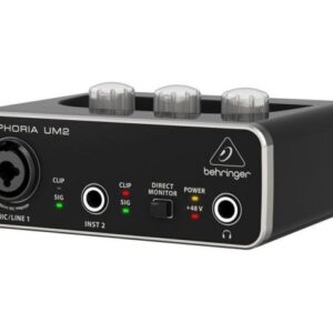 BEHRINGER UM2 U-PHORIA INTERFACCIA 2X2 USB SCHEDA AUDIO 2 IN 2 OUT PREAMPLIFICATORE MICROFONICO SOFTWARE PC MAC