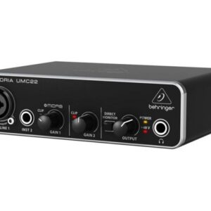 BEHRINGER UMC22 INTERFACCIA AUDIO 2X2 SCHEDA USB 2 IN 2 OUT 24 BIT 48 KHZ PC E MAC PREAMPLIFICATORE MICROFONICO MIDAS