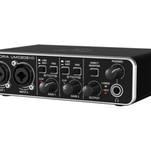 BEHRINGER UMC202HD INTERFACCIA AUDIO 2X2 SCHEDA USB 24 BIT 192 KHZ PREAMPLIFICATORI MICROFONICI MIDAS PHANTOM POWER +48V