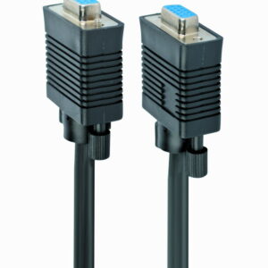 CABLEXPERT PREMIUM VGA EXTENSION HD15M/HD15F DUAL-SHIELDED W/ 2*FERRITE 6FT CABLE, BLACK COLOR