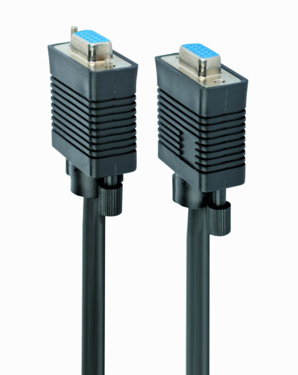CABLEXPERT PREMIUM VGA EXTENSION HD15M/HD15F DUAL-SHIELDED W/ 2*FERRITE 6FT CABLE, BLACK COLOR