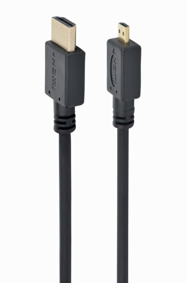 CABLEXPERT HDMI MALE TO MICRO D-MALE BLACK CABLE WITH GOLD-PLATED CONNECTORS, 3 M, BULK PACKAGE