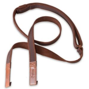 RIGHTON STRAPS DUAL HOOK BROWN TRACOLLA DA BUCA PER CHITARRA DOPPIO GANCIO IN ECO PELLE COLORE MARRONE