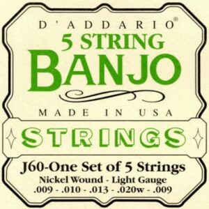 D’addario ej60 5-strings banjo nickel lite 9-20