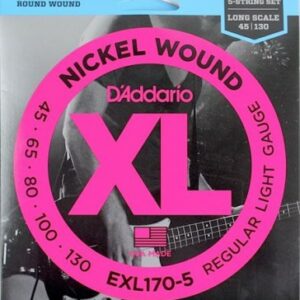 D’addario exl170-5 long scale nickel wound 5-string bass light