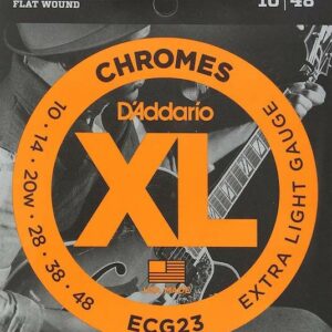 D’addario ecg23 chromes flat wound extra light 10-48