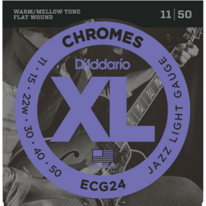 D’addario ecg24 chromes flat wound jazz light 11-50